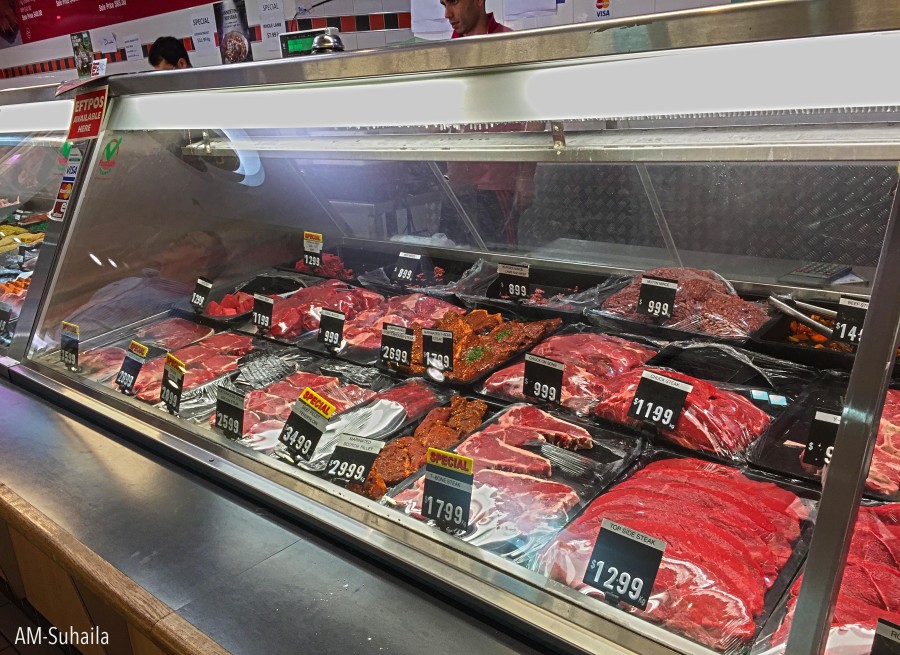 Part of the red meat selection at Bentley Plaza Meats