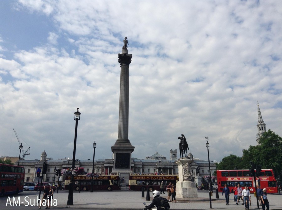 Trafalgar Square at a distance