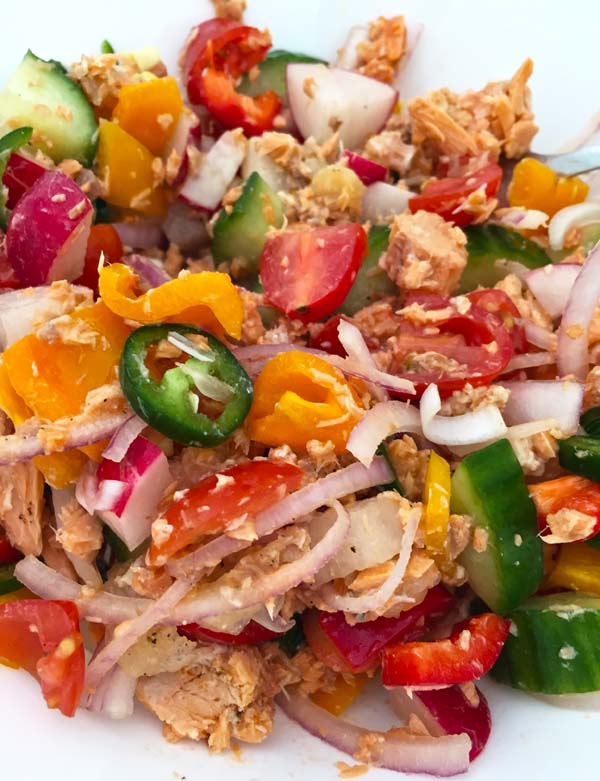 Rainbow Sardine Salad - The Fabulous Rat